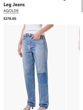 Agolde 90’s Jean
Mid Rise Loose Fit 32”
Light Wash Straight Leg Jeans
Size 24